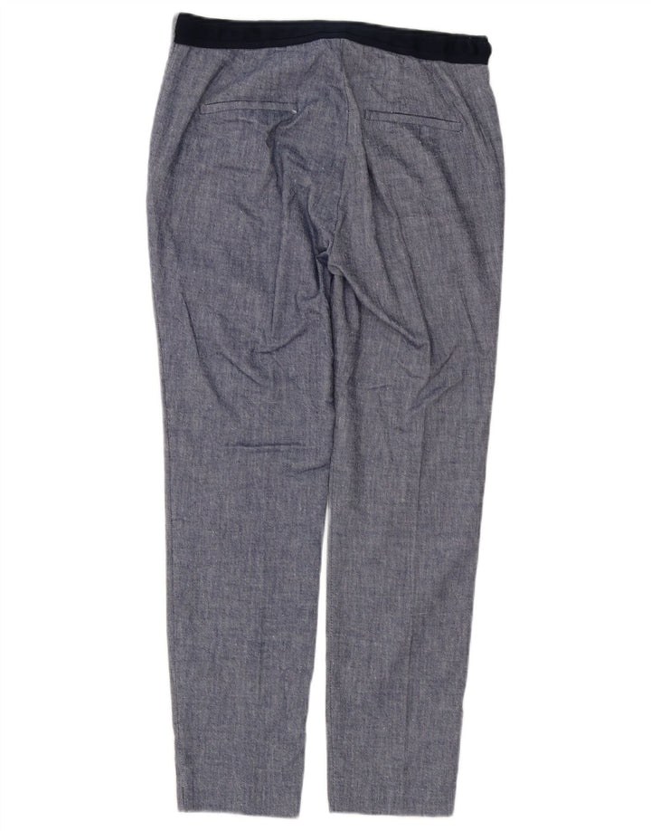 Zara Calça Chino Feminina Slim Médio W28 L27 Azul Colorblock