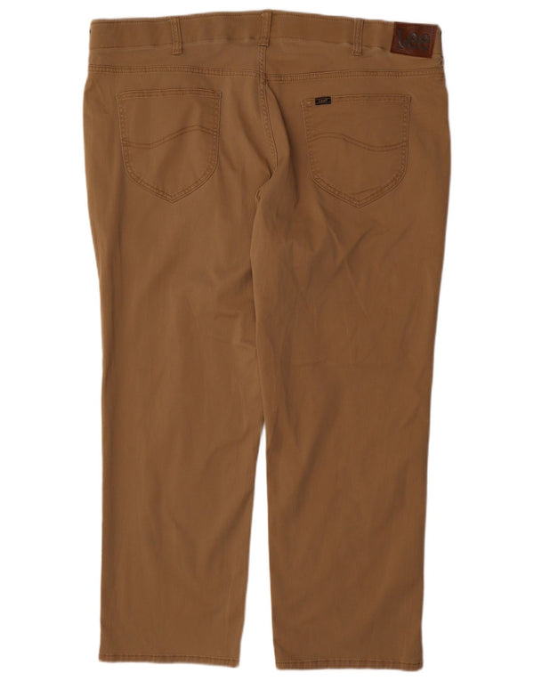 LEE Mens Extreme Motion Relaxado Ajuste Calça Casual Reta W48 L29 Bege