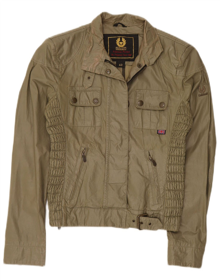 Jaqueta utilitária feminina Belstaff IT 40 pequeno algodão cáqui