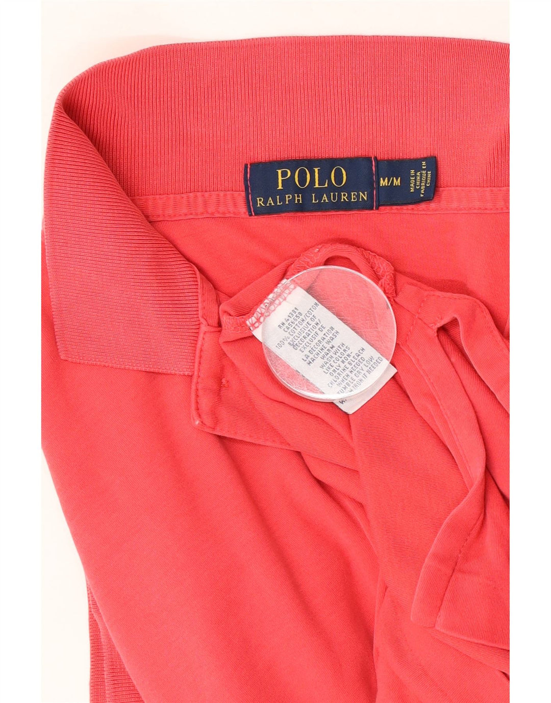 Camisa polo masculina Polo Ralph Lauren de algodão vermelho médio