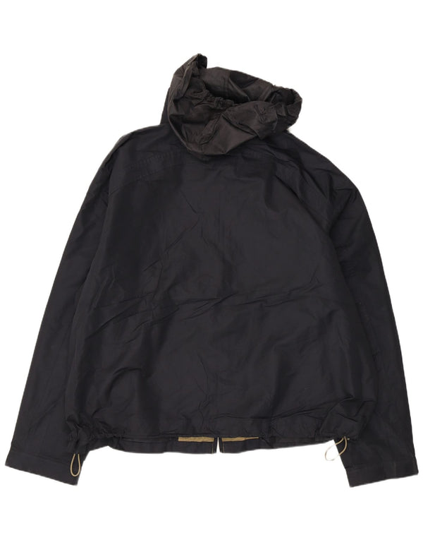 Jaqueta de chuva com capuz London Fog Mens Reino Unido 44 2XL poliéster preto