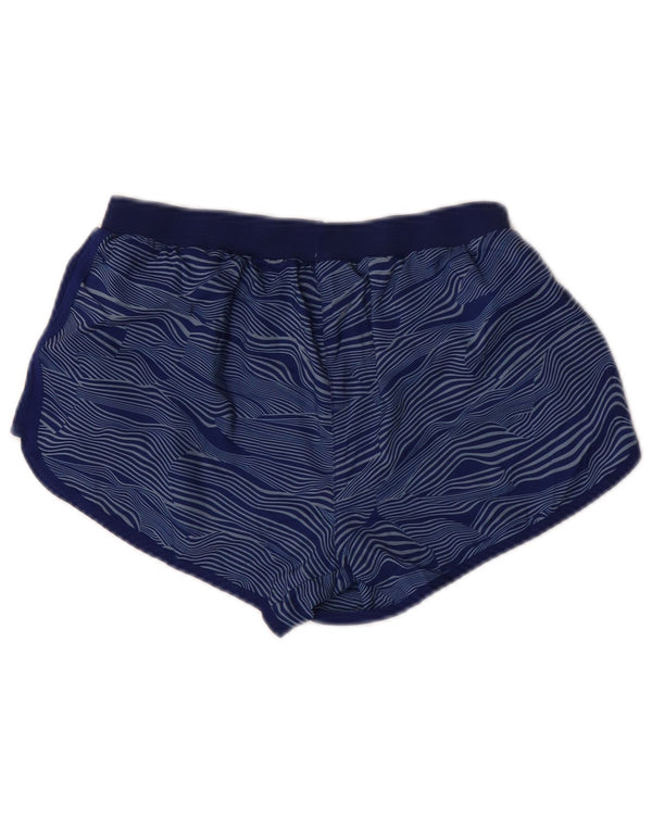 Adidas Womens Running Sport Shorts UK 10 Pequeno Azul Marinho Listrado Esportes