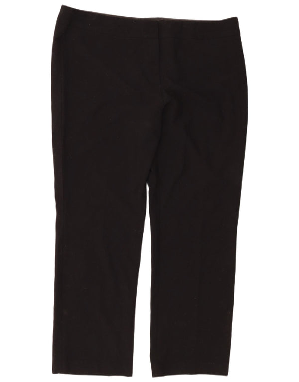 Calça feminina reta casual Marks & Spencer UK 20 2XL W42 L29 preta