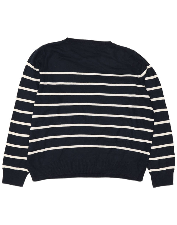 Suéter feminino Marks & Spencer com gola redonda Reino Unido 16 grande azul marinho