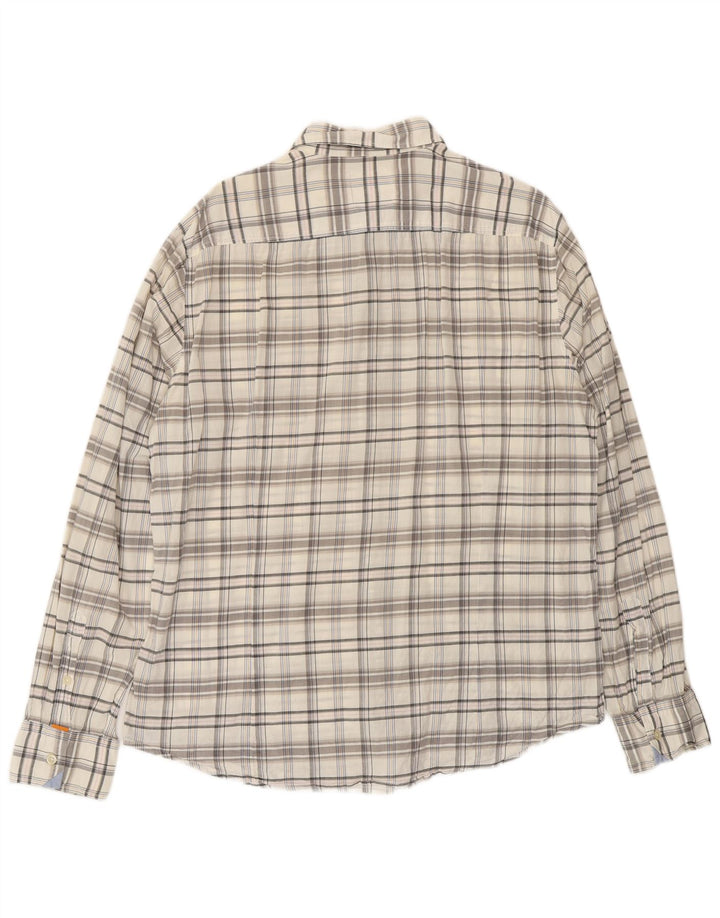 Camisa masculina Hugo Boss XL branca xadrez algodão