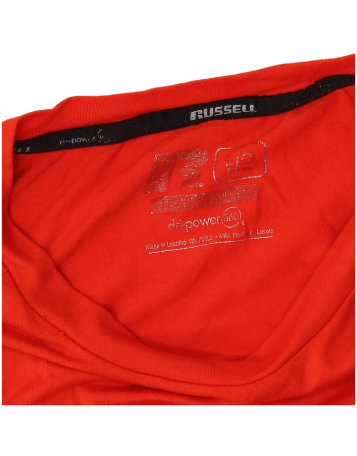 Russell Athletic Masculino Dri-Power Top Manga Longa Grande Laranja Poliéster