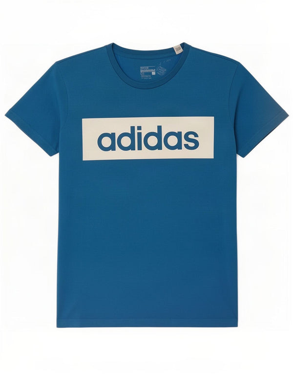 Adidas Mens Climalite Graphic T-Shirt Top XL Blue Colourblock Cotton