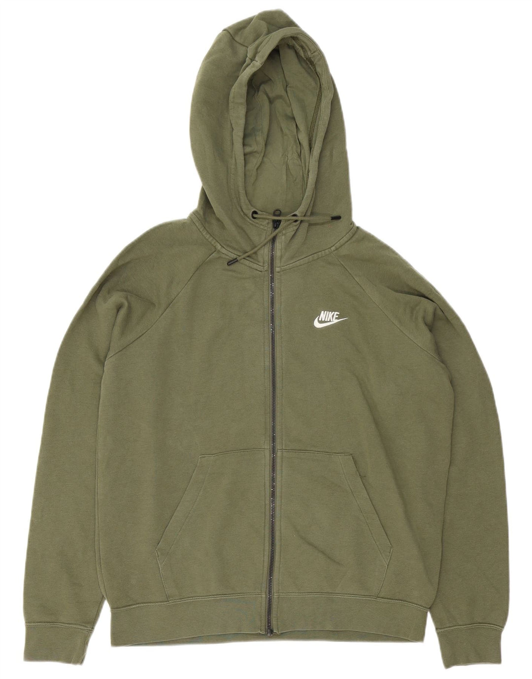 Suéter Nike masculino com capuz e zíper verde médio algodão