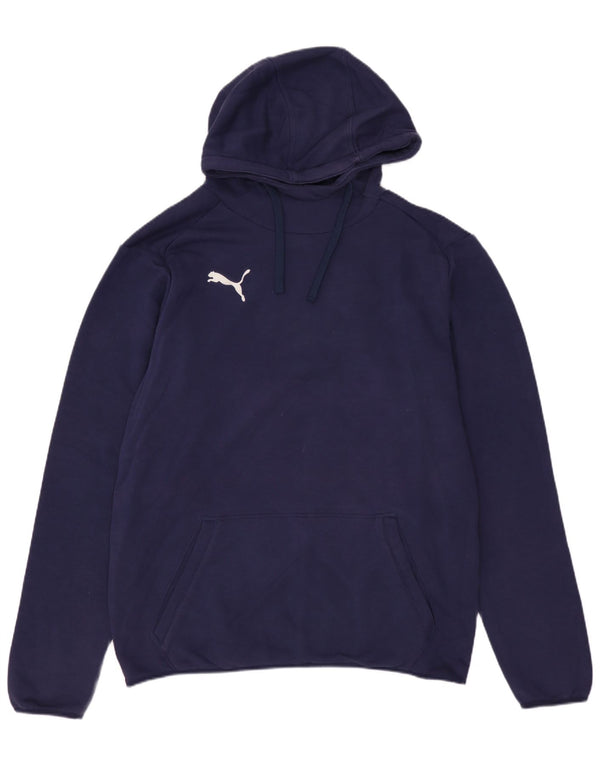 PUMA Mens Hoodie Jumper Pequeno Algodão Azul Marinho