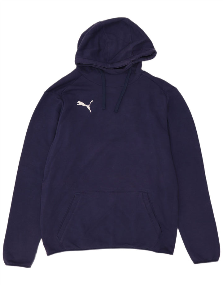 PUMA Mens Hoodie Jumper Pequeno Algodão Azul Marinho