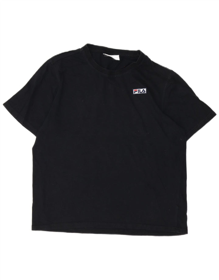 Camiseta feminina FILA grande algodão preto