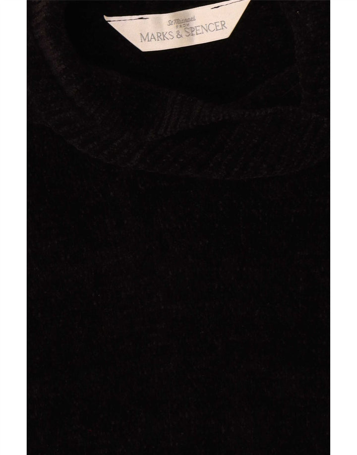 Vestido jumper feminino de manga curta Marks & Spencer Reino Unido 12 médio preto