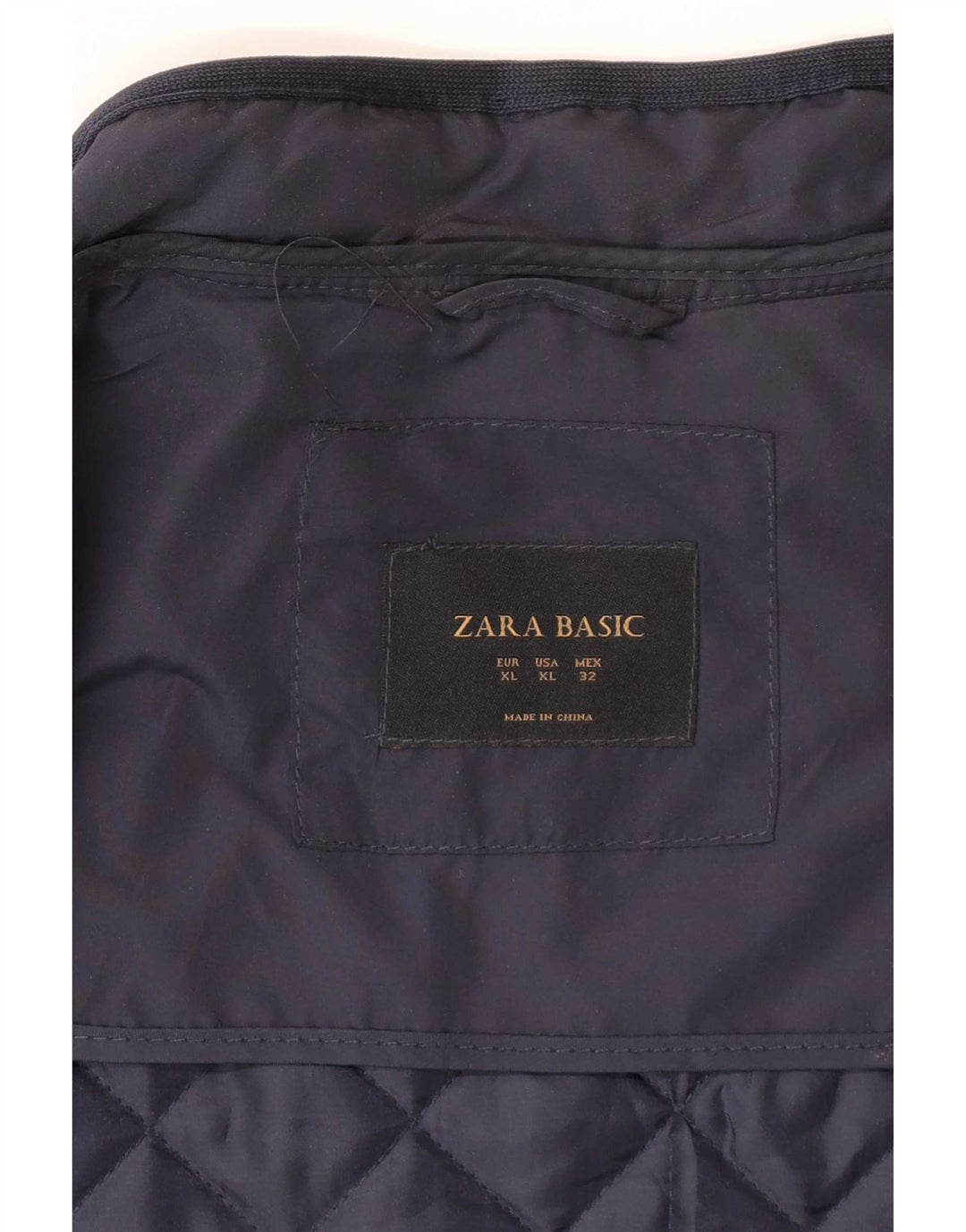 Colete acolchoado feminino Zara UK 18 XL azul marinho