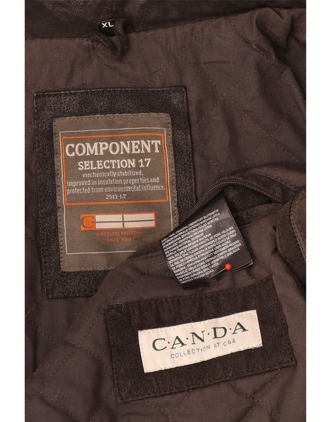 Jaqueta de couro masculina Canda Reino Unido 42 XL couro marrom