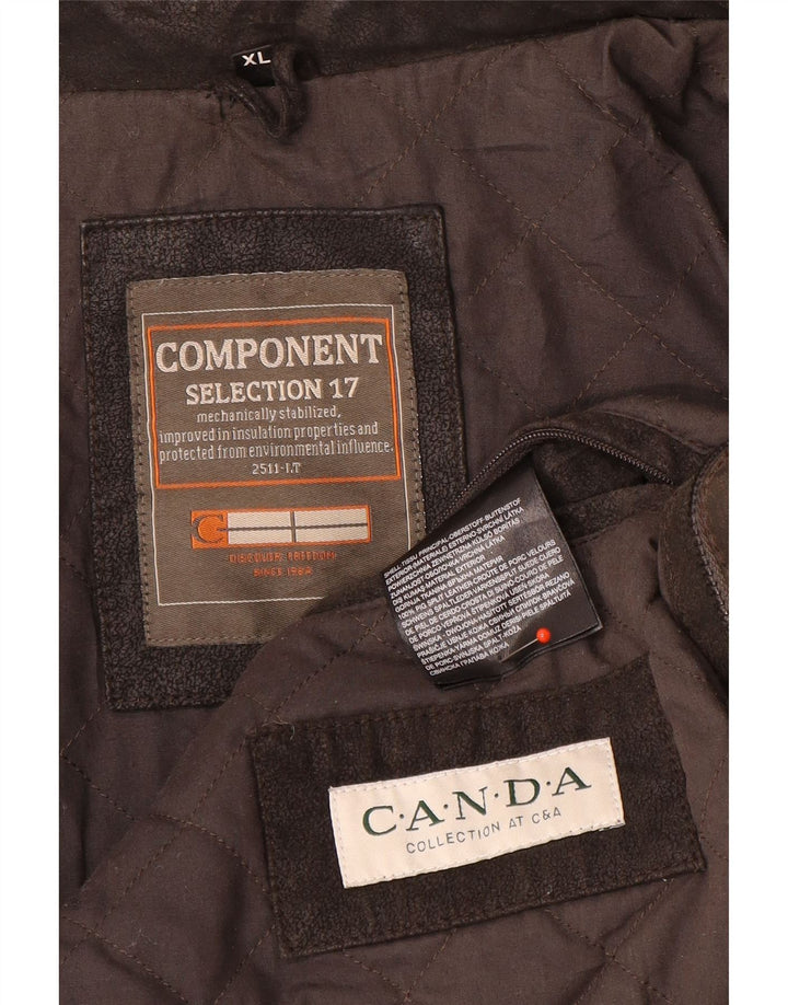 Jaqueta de couro masculina Canda Reino Unido 42 XL couro marrom