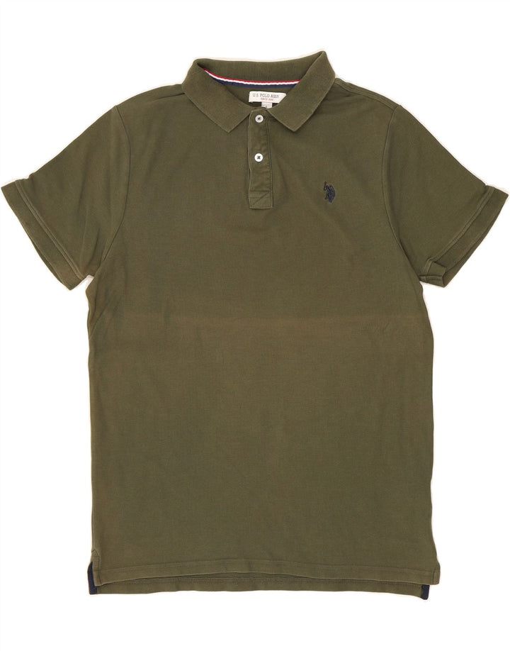 US POLO ASSN Mens Polo Shirt Large Khaki Cotton Vintage US Polo Assn and Second-Hand US Polo Assn from Messina Hembry 