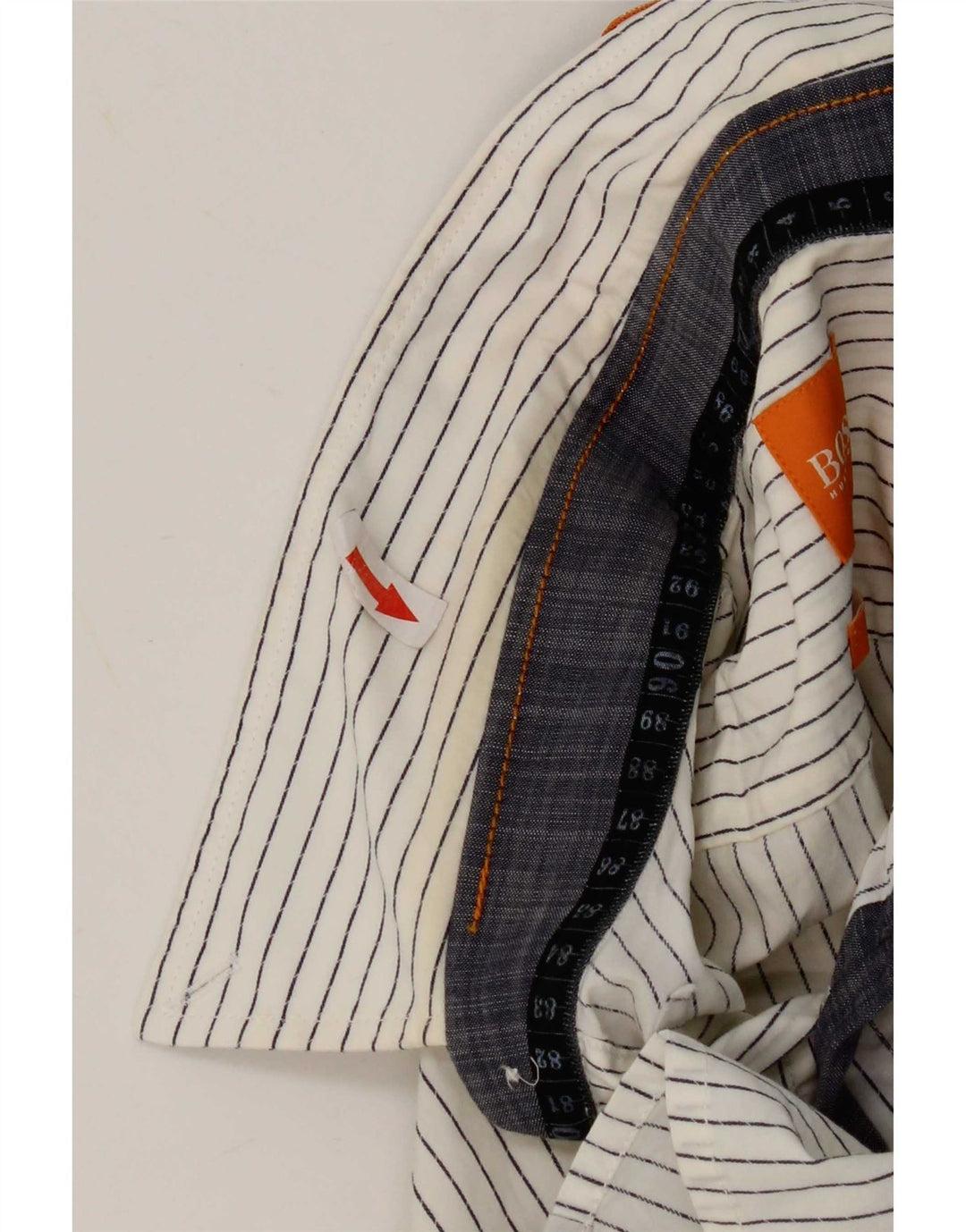 Hugo Boss camisa feminina slim fit médio algodão listrado branco
