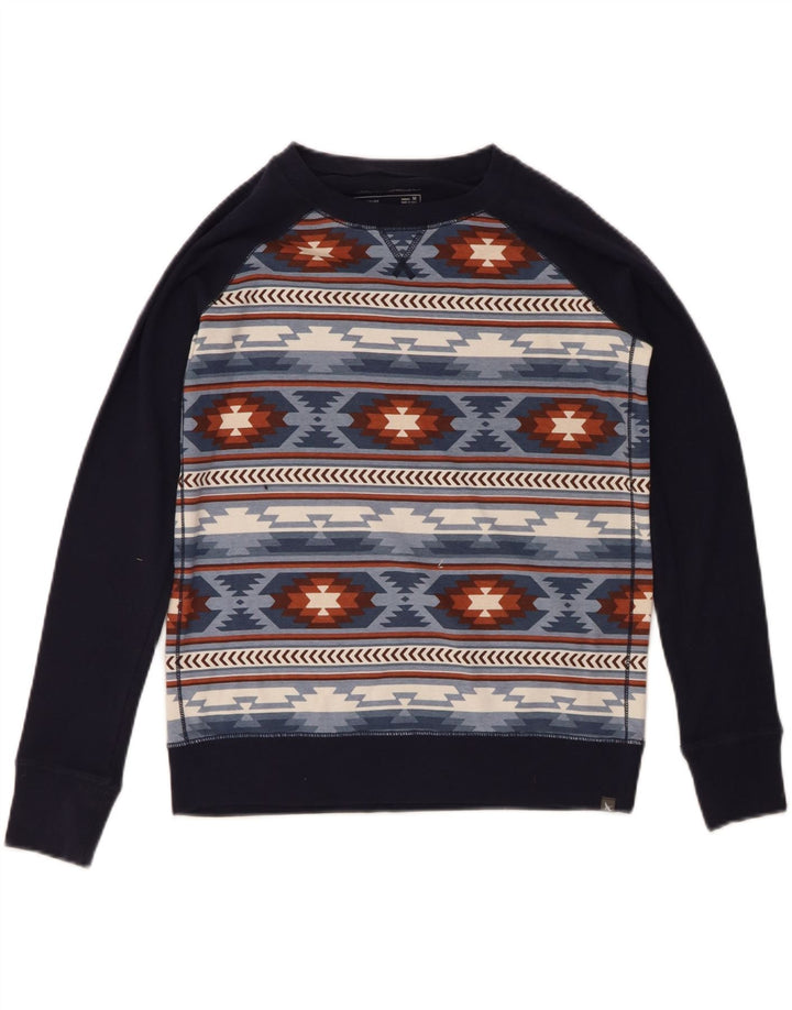 Eddie Bauer moletom feminino jumper UK 14 médio azul marinho algodão