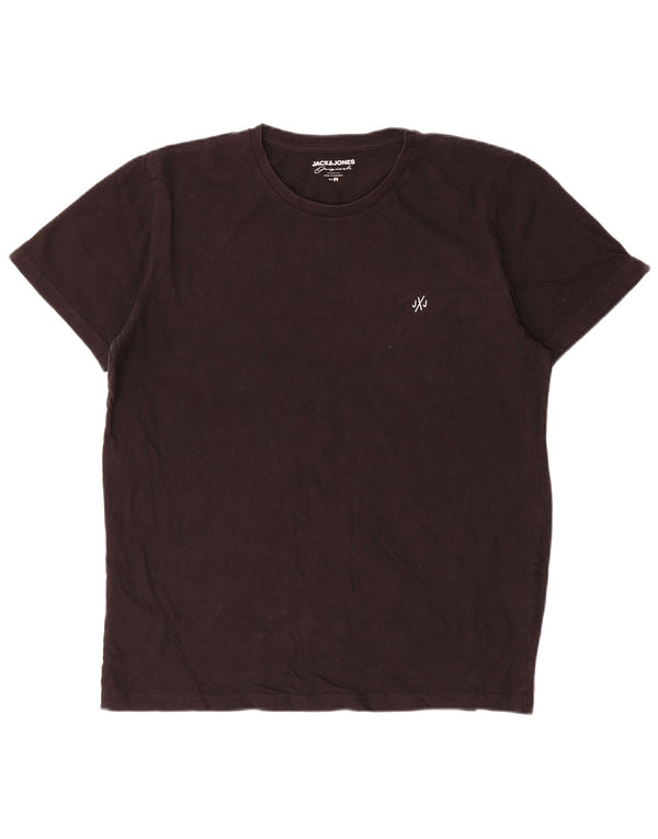 Camiseta masculina Jack & Jones Top médio algodão preto