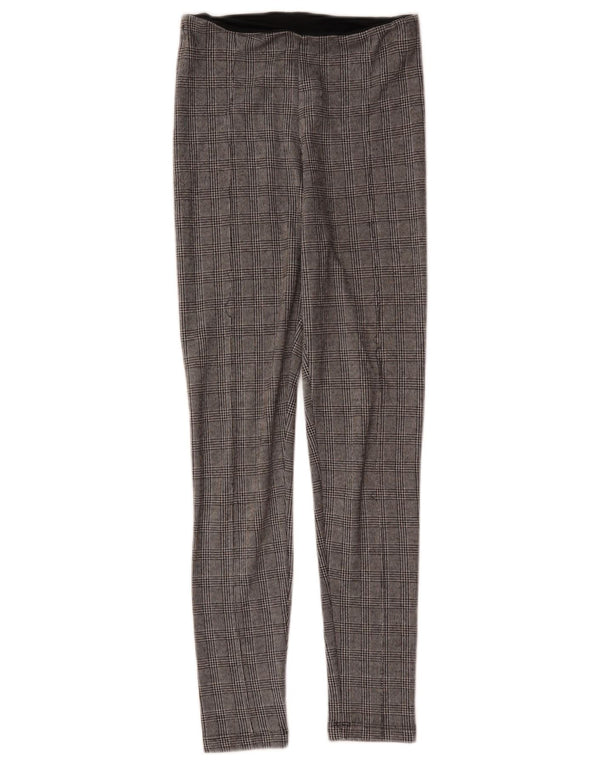 Calça feminina casual skinny Zara pequena W26 L28 cinza xadrez