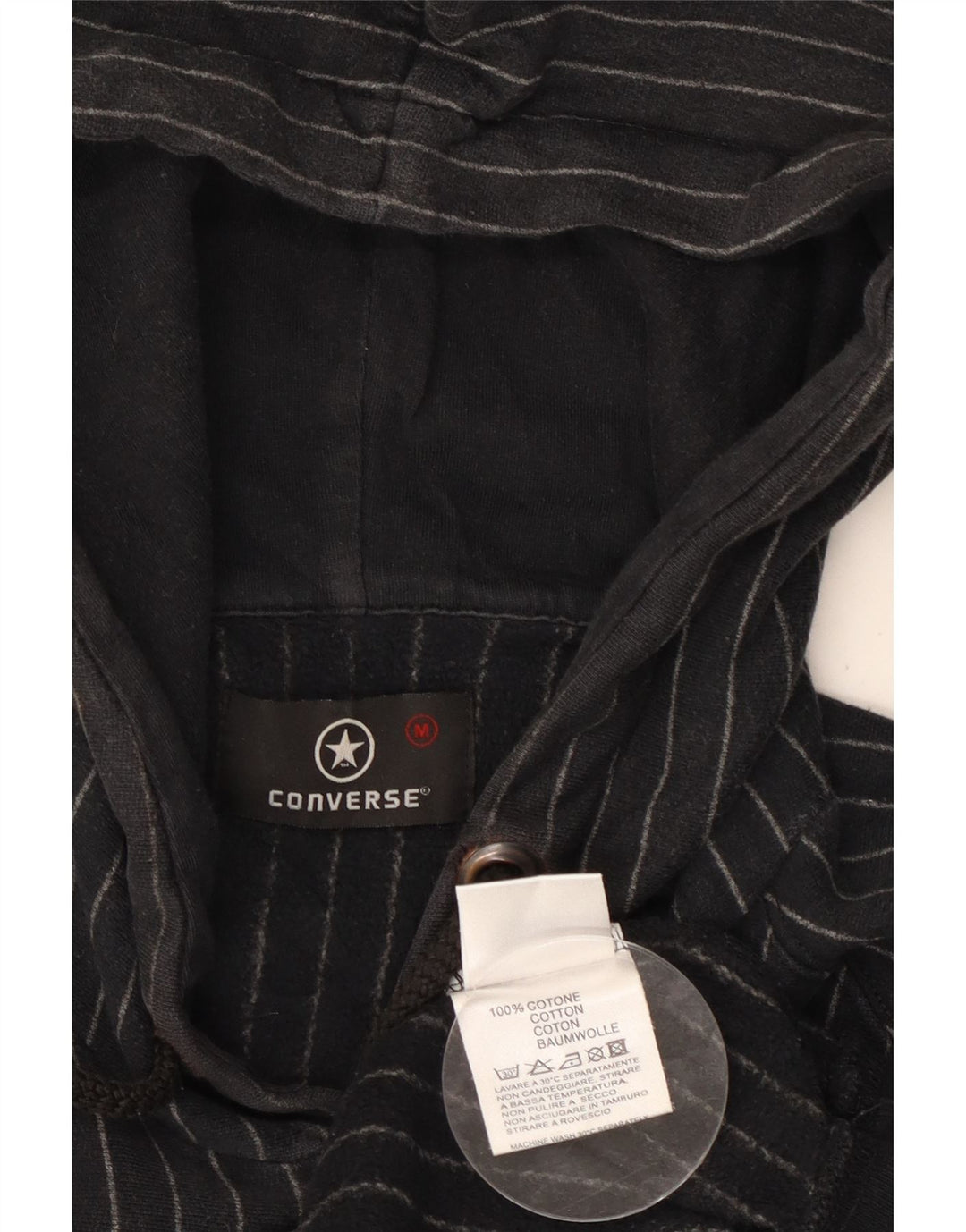 Suéter com capuz gráfico CONVERSE masculino Chuck Taylor médio preto listrado