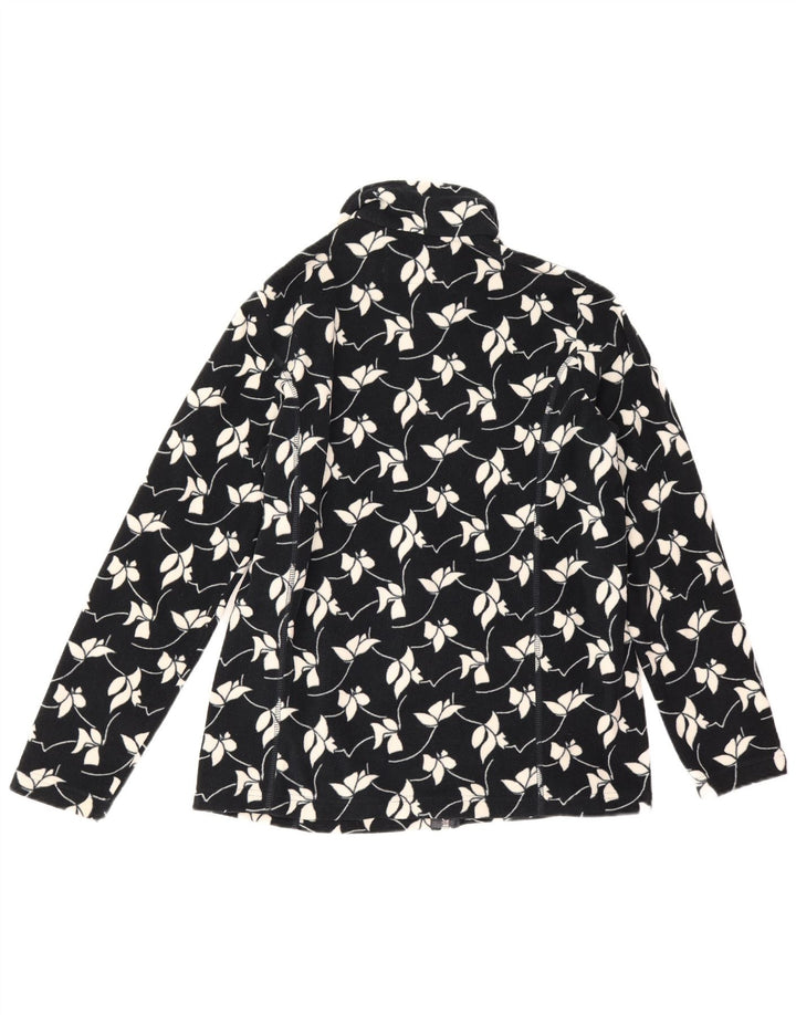 Jaqueta de lã feminina Lands End UK 14 poliéster floral azul marinho médio