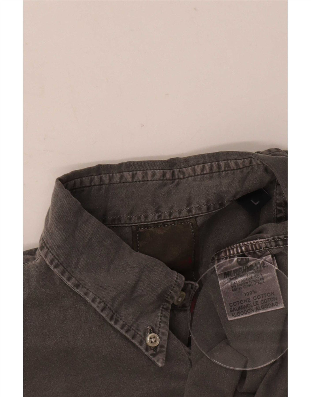 Camisa jeans masculina Murphy & Nye grande algodão cinza