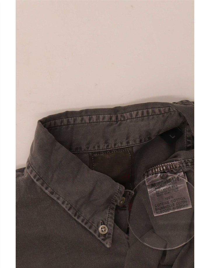 Camisa jeans masculina Murphy & Nye grande algodão cinza