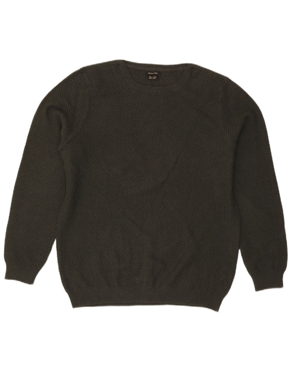 Suéter masculino Massimo Dutti com gola redonda XL algodão verde