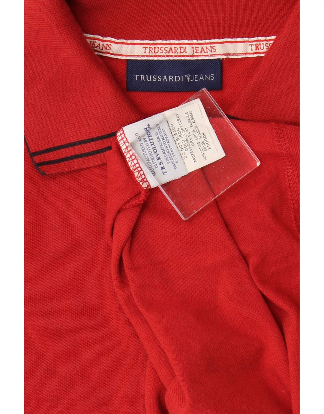 Camisa polo masculina TRUSSARDI algodão vermelho médio