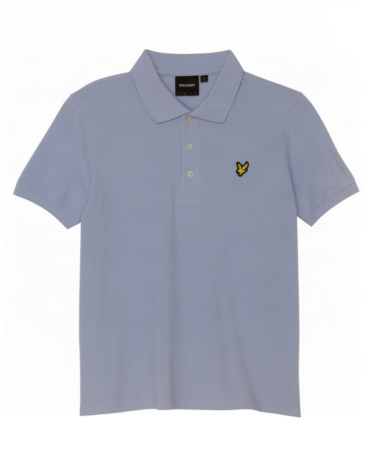 Camisa polo masculina Lyle & Scott de algodão azul médio