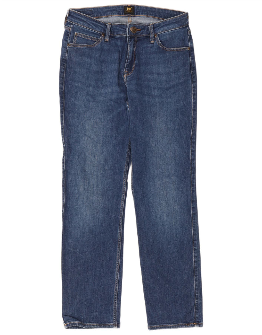Lee Womens Marion Straight Jeans W31 L31 Azul Algodão