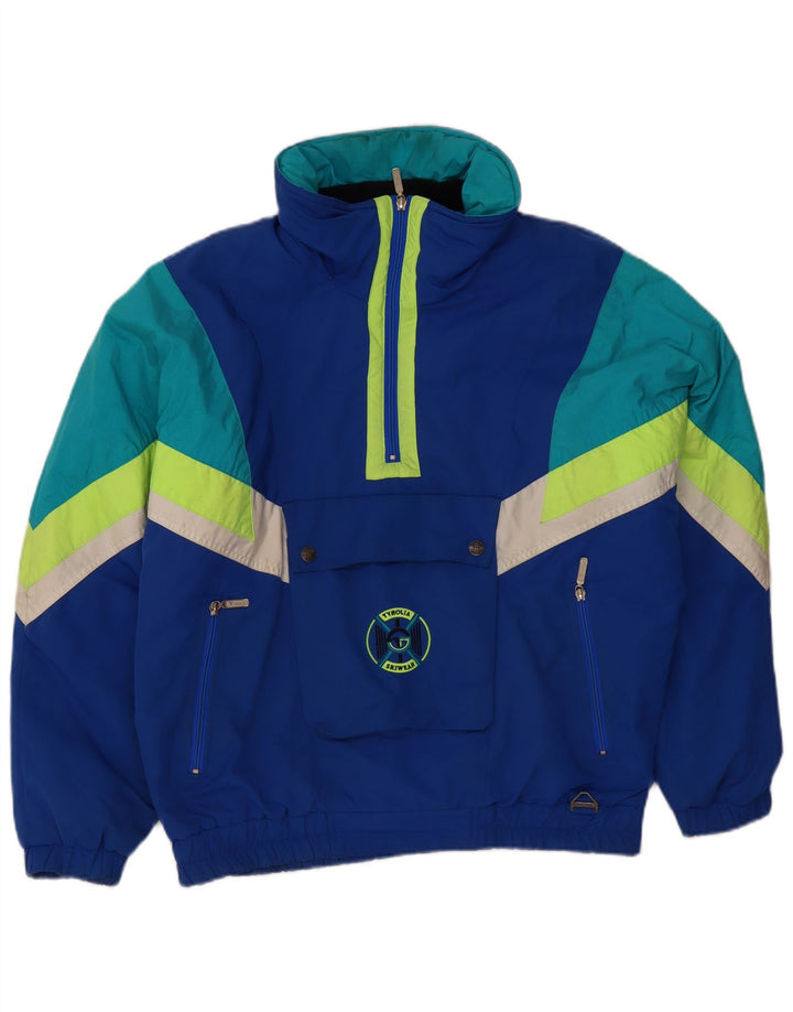 Jaqueta de esqui masculina Tyrolia UK 40 grande poliéster azul Colourblock