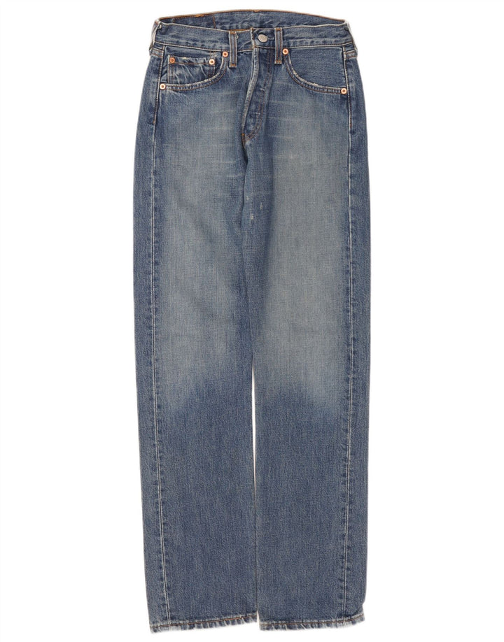 Calça Jeans Levis Masculina 501 Distressed Straight W27 L32 Azul Algodão