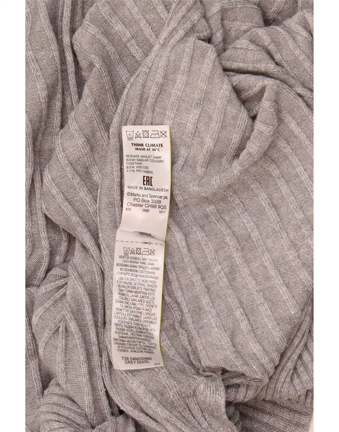 Suéter feminino Marks & Spencer Longline Open Cardigan Reino Unido 14 cinza médio