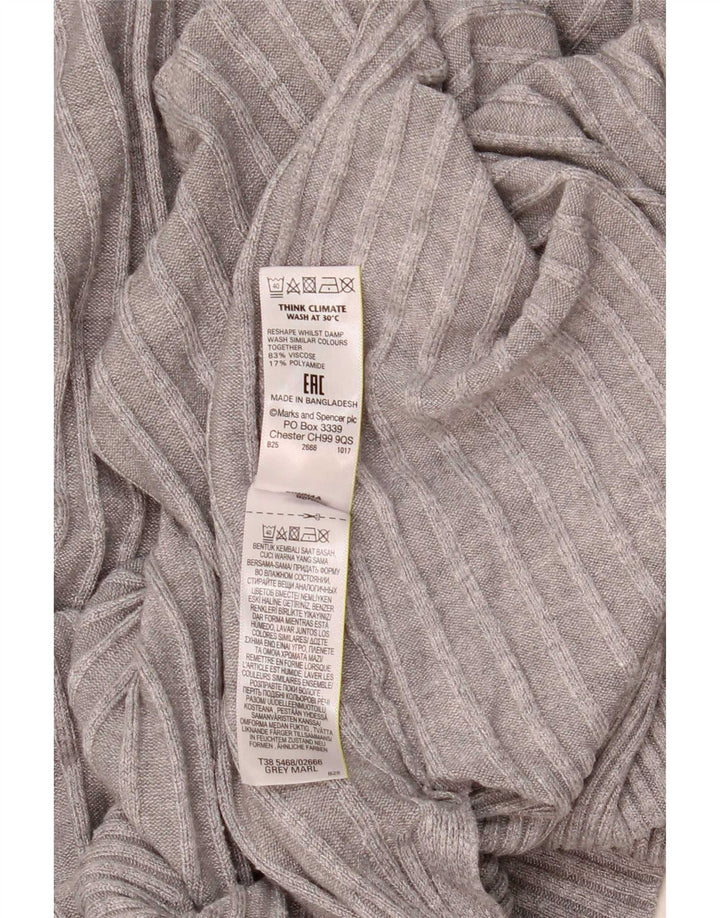 Suéter feminino Marks & Spencer Longline Open Cardigan Reino Unido 14 cinza médio