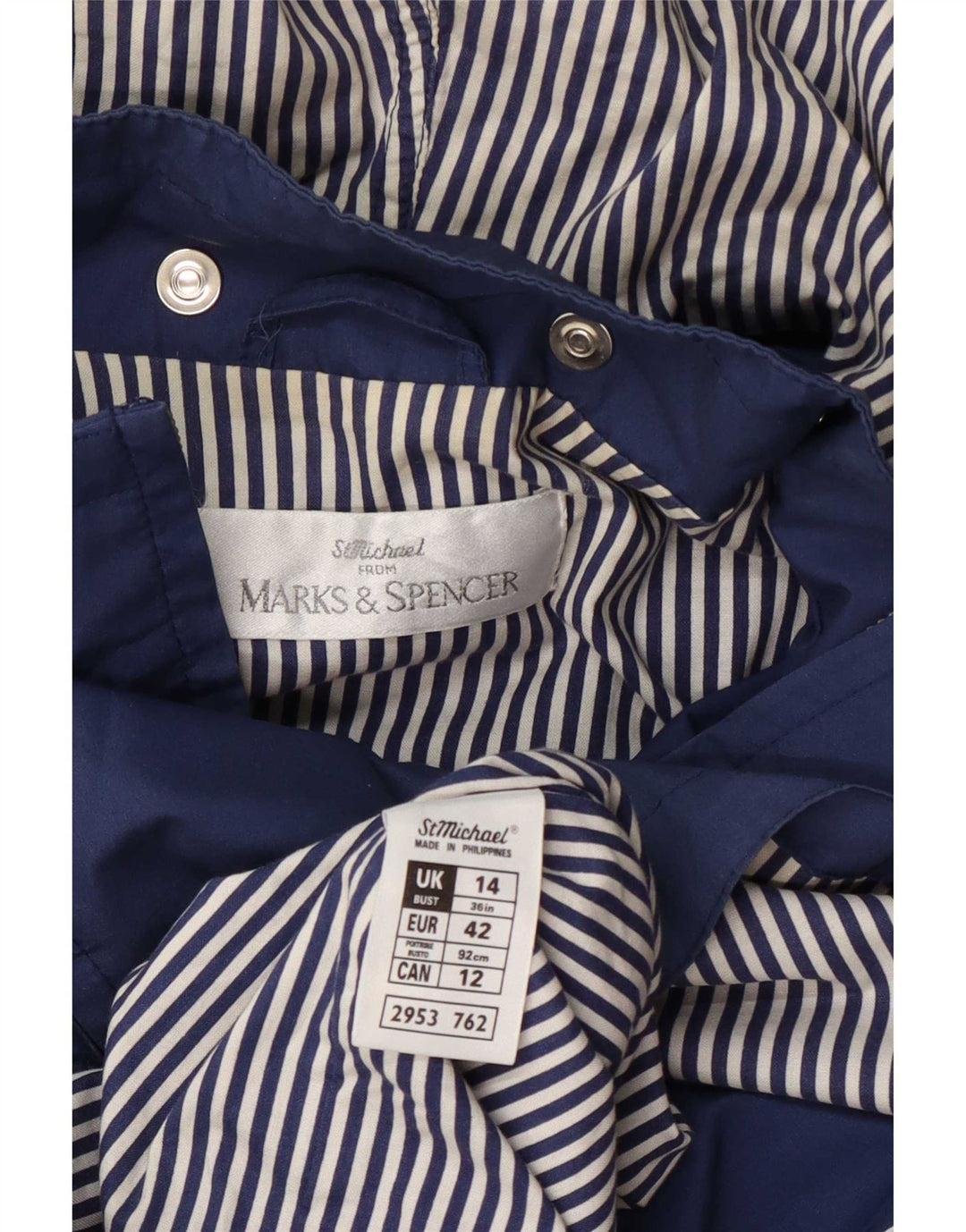 Jaqueta de chuva com capuz feminina Marks & Spencer St. Michael Reino Unido 14 grande azul
