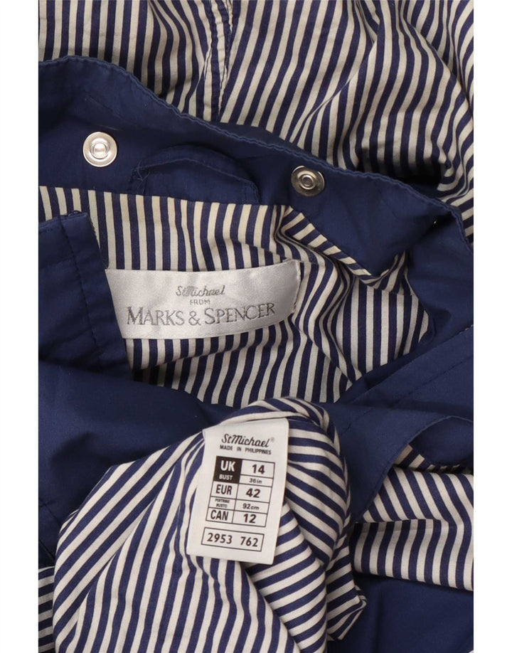 Jaqueta de chuva com capuz feminina Marks & Spencer St. Michael Reino Unido 14 grande azul