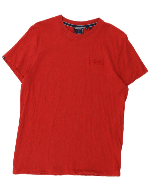Camiseta feminina Superdry Top grande algodão vermelho