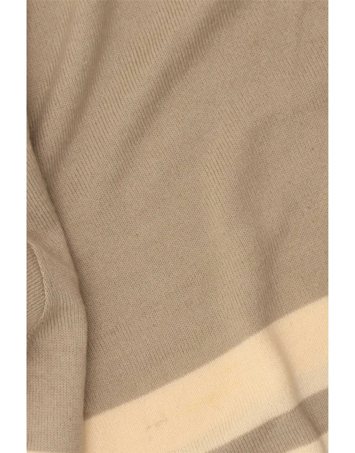 Suéter masculino Les Copains com gola redonda IT 52 grande cinza colorblock lã