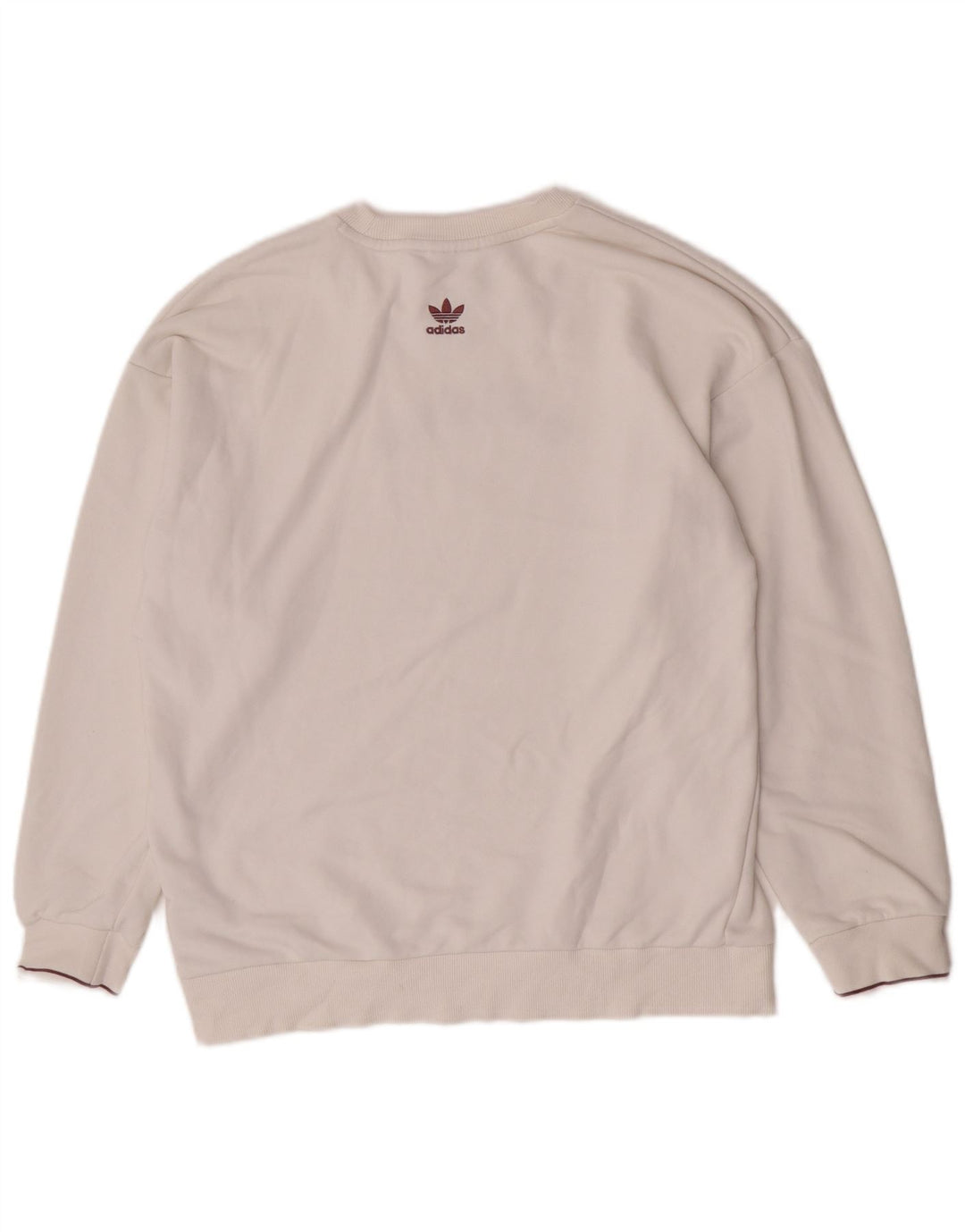 Adidas feminino gráfico oversized moletom jumper reino unido 10 pequeno algodão branco