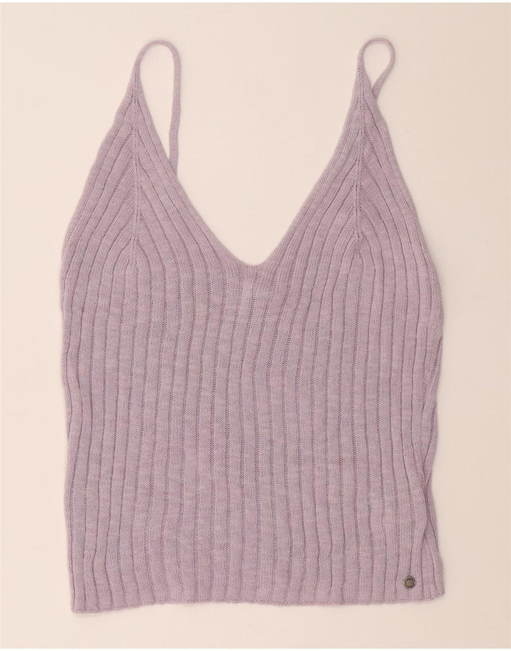 ROXY Womens Knit Crop Top UK 18 XL Purple Cotton Vintage Roxy and Second-Hand Roxy from Messina Hembry 