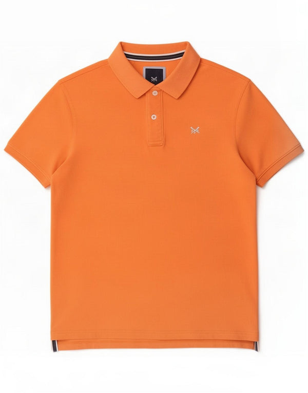 Camisa polo masculina de roupas de tripulação grande algodão laranja