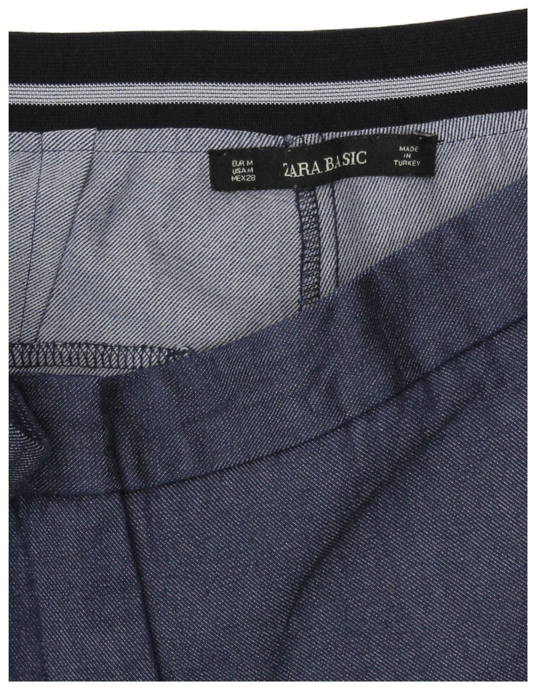 Calça Chino Cônica Feminina Zara Médio W28 L27 Azul Poliéster