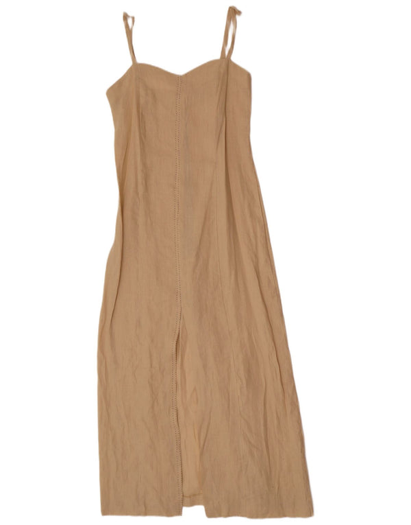Vestido Slip Feminino Planet UK 12 Linho Bege Médio