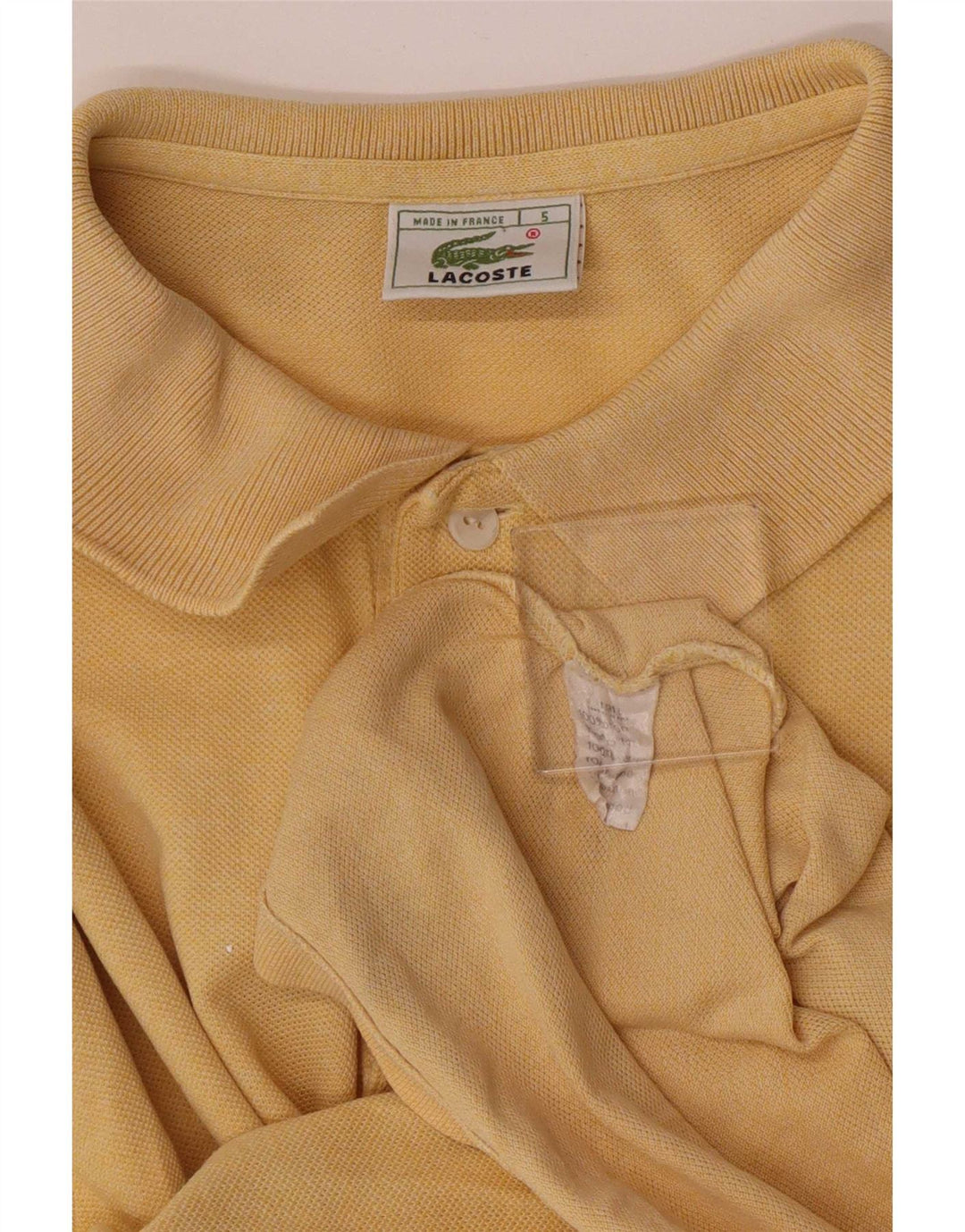 Camisa polo masculina Lacoste tamanho 5 grande algodão amarelo
