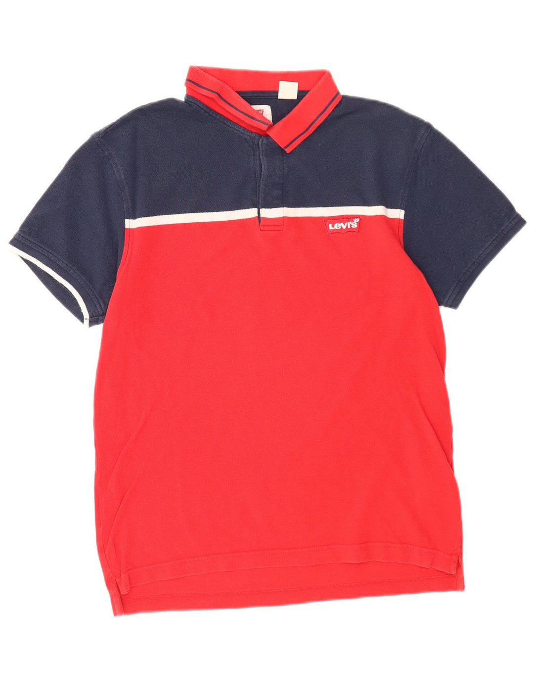 Camisa polo masculina Levi's médio vermelho colorblock algodão