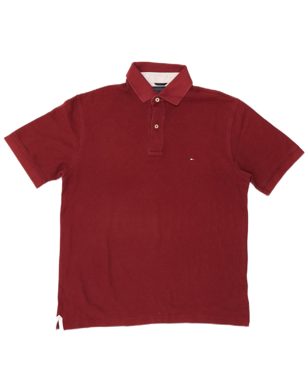 Camisa polo masculina TOMMY HILFIGER médio algodão Borgonha