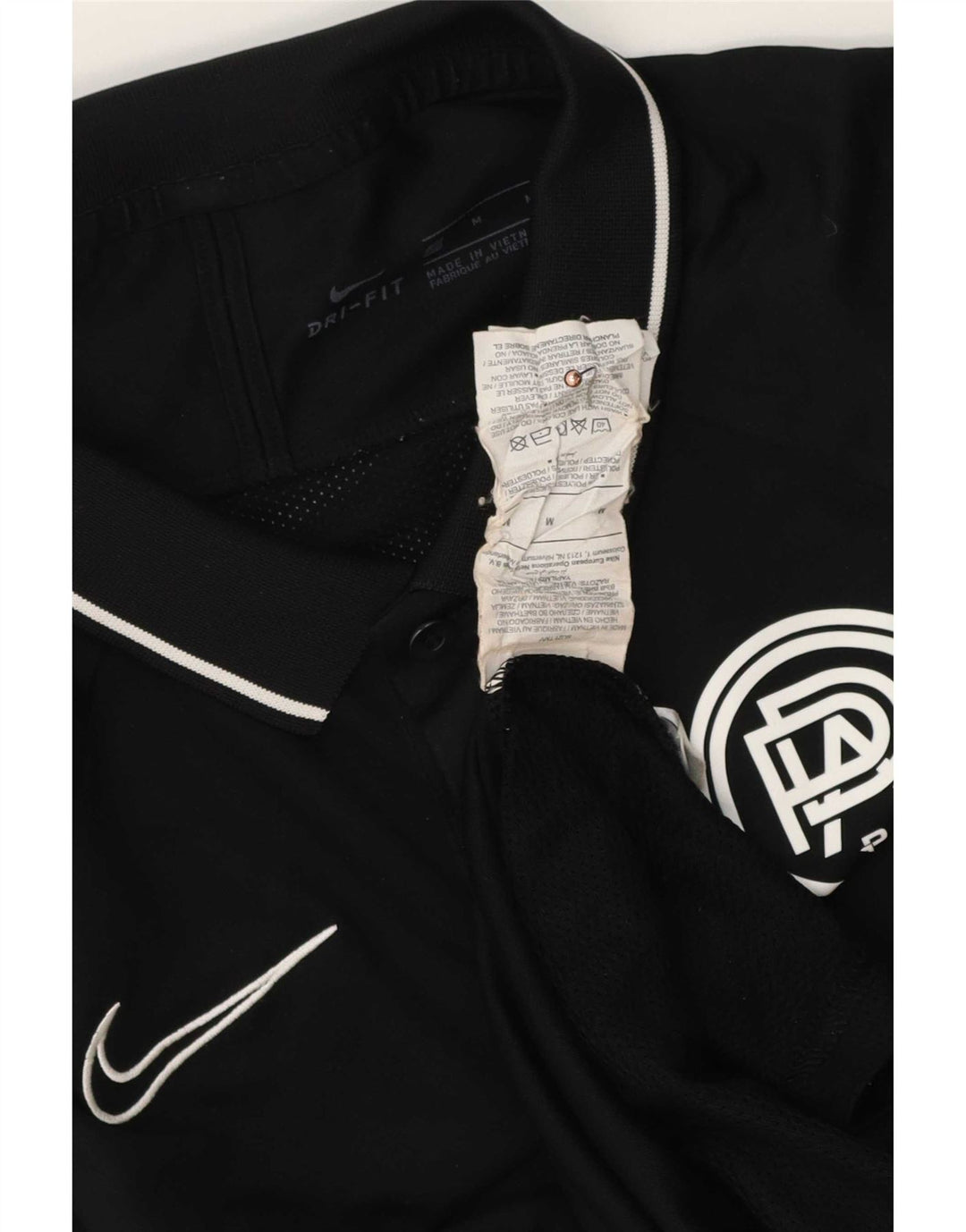 Camisa polo gráfica Nike Pro Direct Academy masculina média preta colorblock