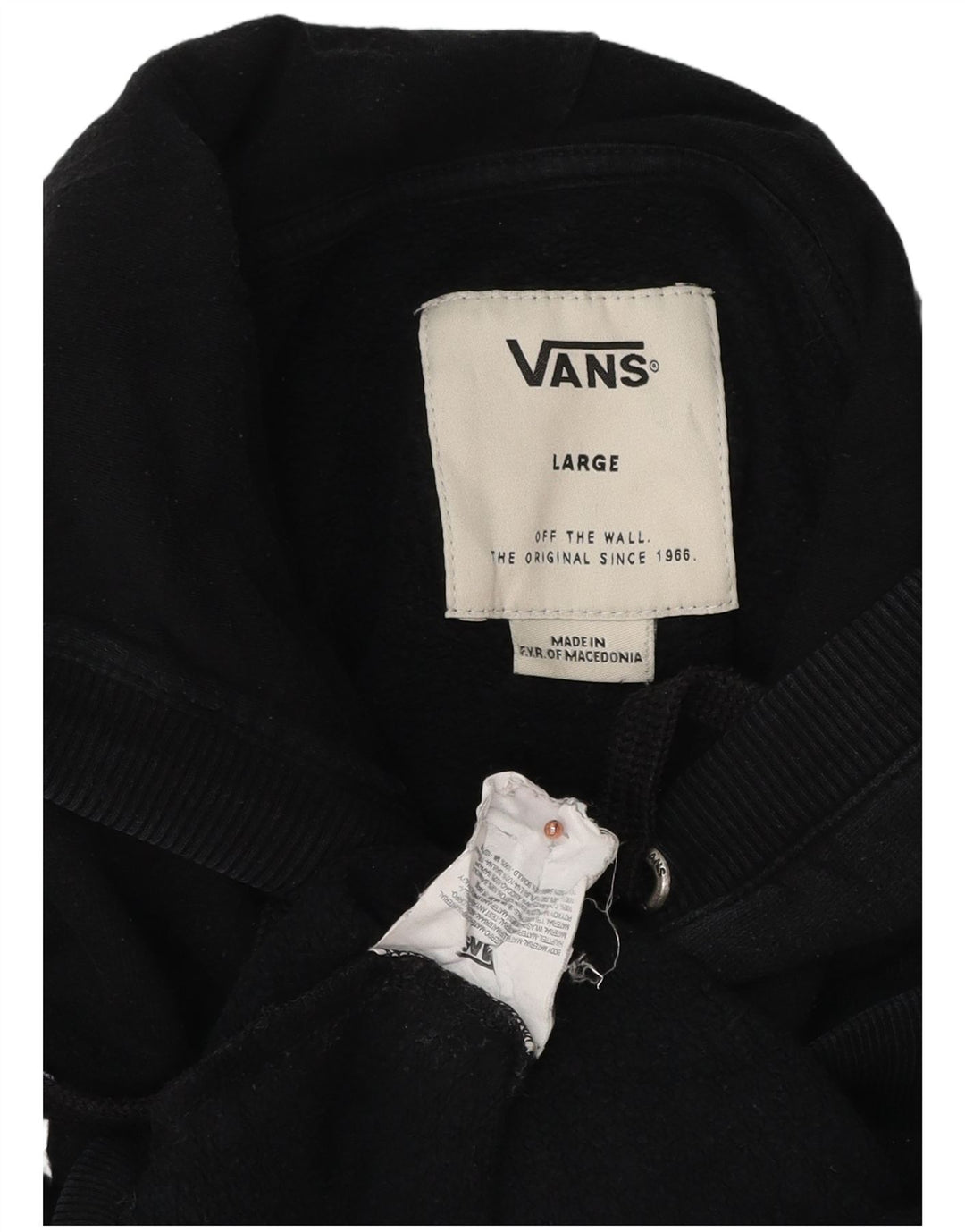 VANS masculino gráfico moletom com capuz grande algodão preto
